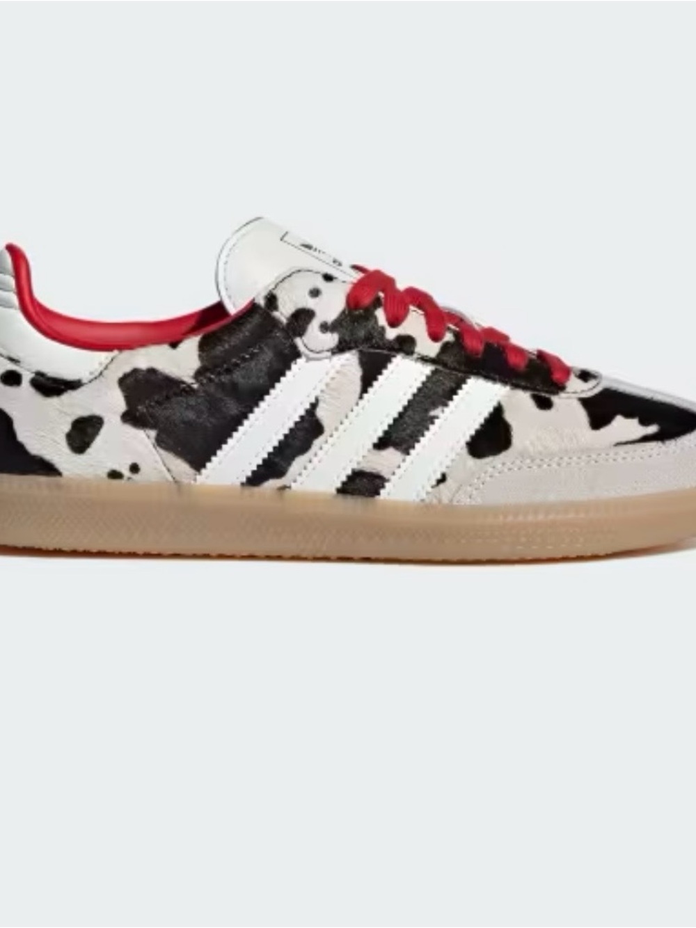 adidas Samba Cow Print Sneaker with Red Details
